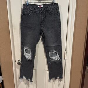 NWT - Buddy Love Black Distressed Jeans. Sz 26